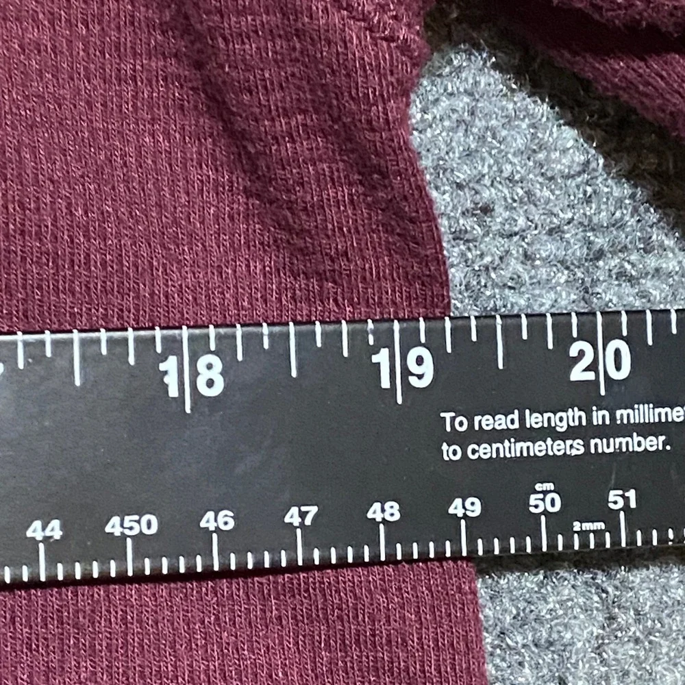 Polo Ralph Lauren Mens L/G Burgundy Long Sleeve Thermal‎ Sleep Shirt Patch Logo